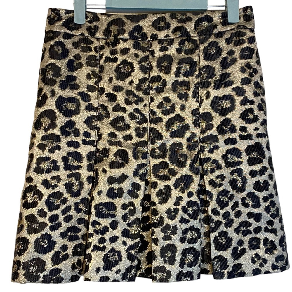 BOSTON Proper Foiled Leopard Skirt brown multi size 10 NWT  (size 4 or 6)